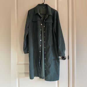 Nasty Gal green light cord style trench